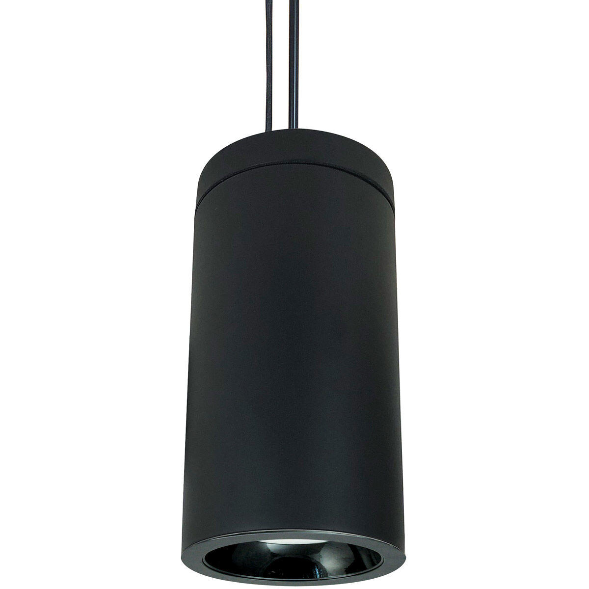 Cobalt Black Pendant Mount Cylinder Ceiling Light in 3000K, 750, Baffle